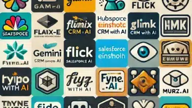 Collage con i loghi dei principali strumenti di intelligenza artificiale per piccole e medie imprese, tra cui ChatGPT, DALL-E, Llama, Gemini, Flick, Bitrix24, FlowiseAI, Copilot, AutomatiKing, Salesforce Einstein, HubSpot CRM con IA, Giz.ai, Ryne.ai, Tinywow.com, Napkin.ai, Murf.ai, Frase.io, Tidio, Adzooma, Pictory.
