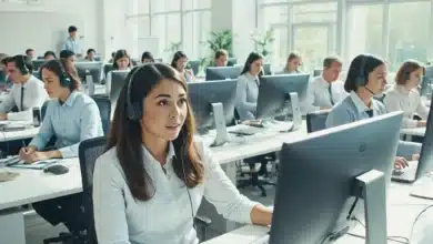 Call center europeo durante il giorno